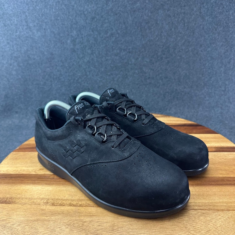 SAS Free Time Womens 10 M Black Nubuck Leather Walking Shoes Sneakers 2854108 - Picture 2 of 13